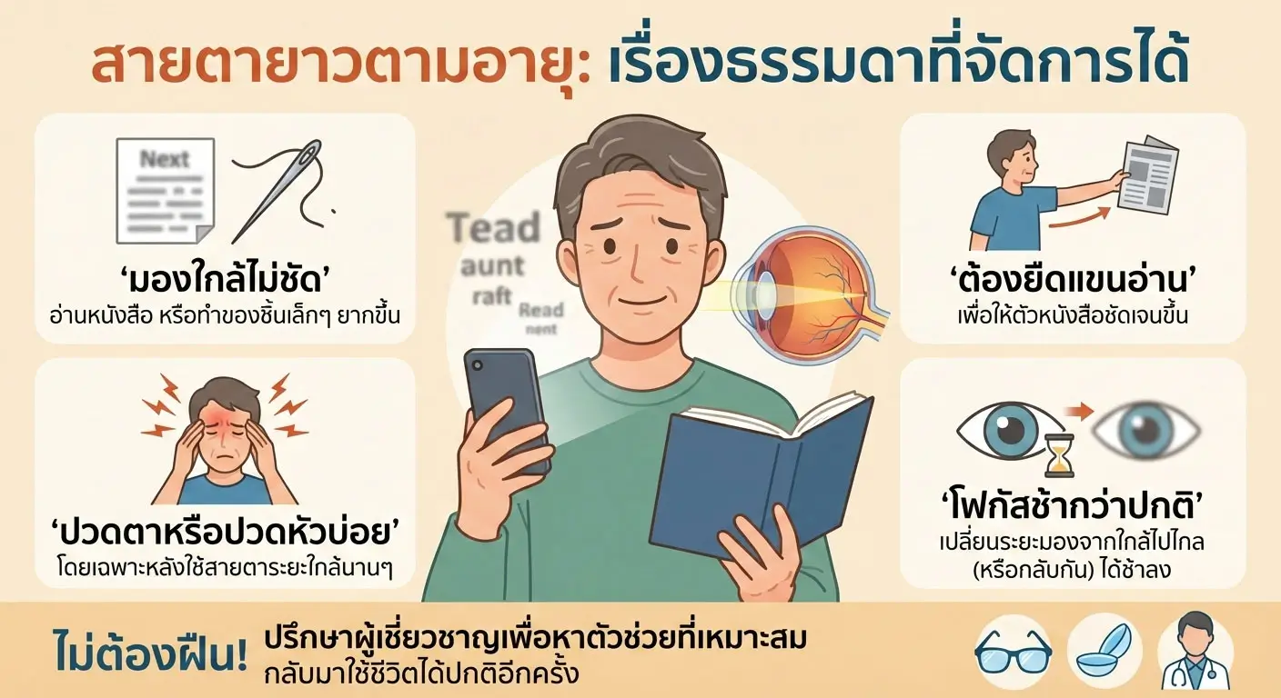สายตายาวตามอายุคืออะไร มีอาการอย่างไรบ้าง